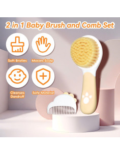 Juego de Cepillo y Peine para Bebés Camel - Cuidado Suave 2