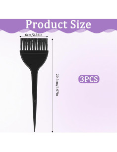 Brochas para Tinte de Cabello 3 Pcs Reutilizables Negro 2