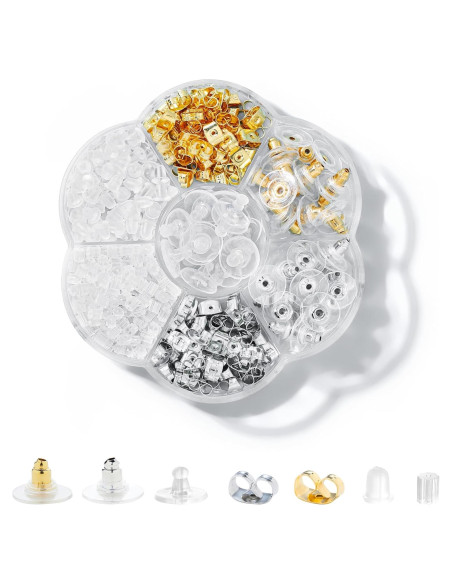 500 Respaldo de Pendientes Nkwuire Hipoalergénico Silicona