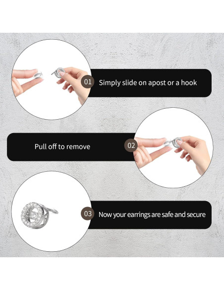 500 Respaldo de Pendientes Nkwuire Hipoalergénico Silicona