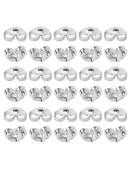 Respaldo de Aretes SANNIX 30pcs Plata Esterlina 4x6mm