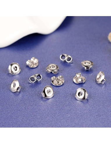 Respaldo de Pendientes DELECOE 6 Pares Hipoalergénico Oro y Plata