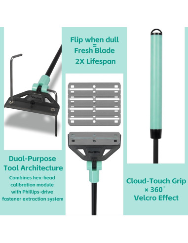 Raspador de Algas UPETTOOLS para Acuarios 50 cm con 5 Cuchillas