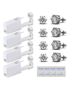 Kit de Perforación de Orejas HYJLPAF - 4 Pistolas Desechables con Aretes 5mm