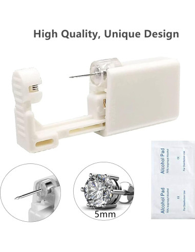 Kit de Perforación de Orejas HYJLPAF - 4 Pistolas Desechables con Aretes 5mm