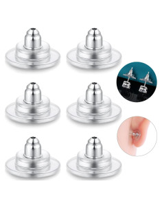 3 Pares Respaldos de Aretes Catinee Plata Esterlina 925 Oro 14K