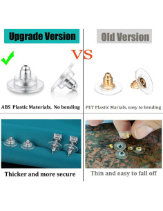 3 Pares Respaldos de Aretes Catinee Plata Esterlina 925 Oro 14K 2