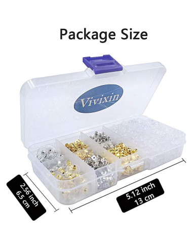 Kit de Respaldos de Aretes Vivixin 1080pcs Multicolor