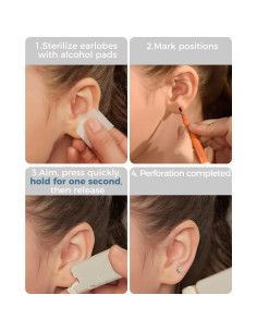 Kit de perforación de orejas SugarTang Acero Inoxidable 3mm 2