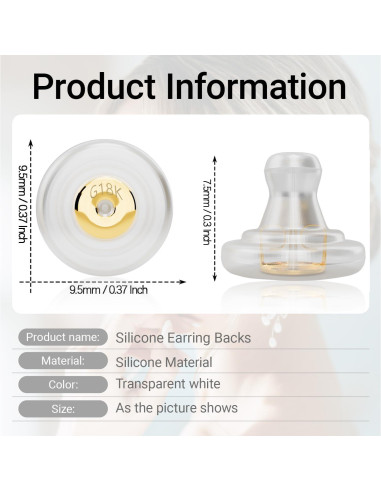 Resortes de Silicona Hipoalergénicos JUNCHONG 12 PCS Oro