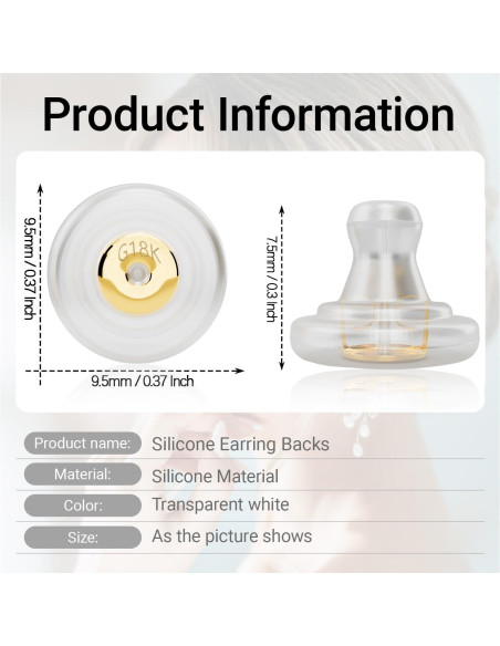 Resortes de Silicona Hipoalergénicos JUNCHONG 12 PCS Oro