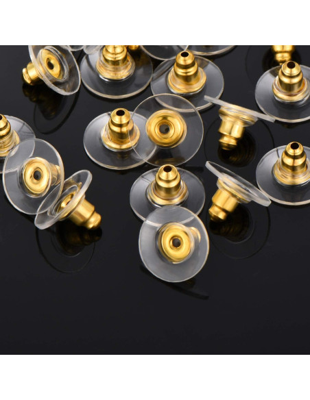 200 Piezas Respaldo de Pendientes Oro Outus - Goma