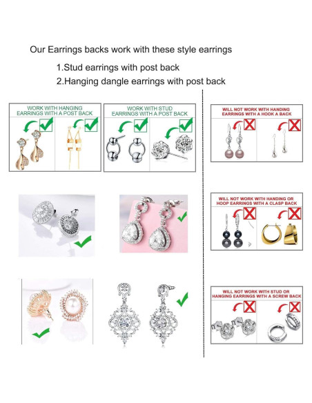 3 Pares de Respaldo de Aretes Ajustables Kouley Oro 14K