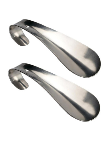 Cuerno de zapato de acero inoxidable con mango largo - 2 unidades