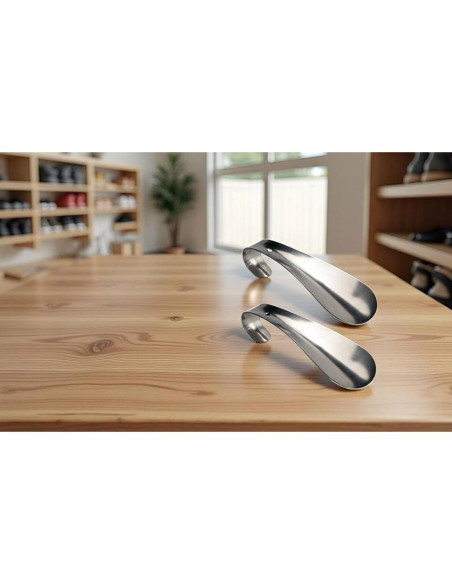 Cuerno de zapato de acero inoxidable con mango largo - 2 unidades