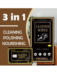 Toallitas Limpiadoras de Cuero Freshill - Paquete de 3 2