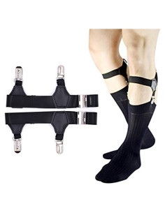 Cinturones para Calcetines Ajustables 2-Pack con Clips de Metal