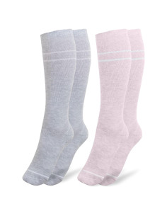 Calcetines de Compresión Kindred Bravely 2-Pack Rosa y Gris Grande