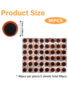 Giantree 96 Piezas Parche de Neumático de Bicicleta Goma 2