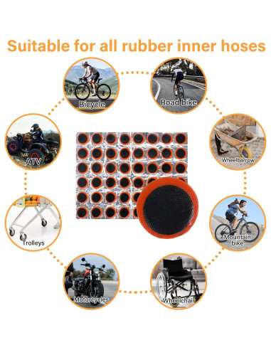 Giantree 96 Piezas Parche de Neumático de Bicicleta Goma