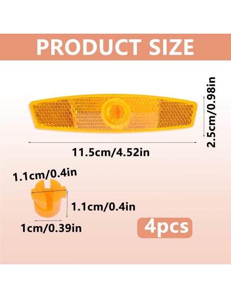 4 Reflectores de Rueda para Bicicleta Salbsever Amarillo