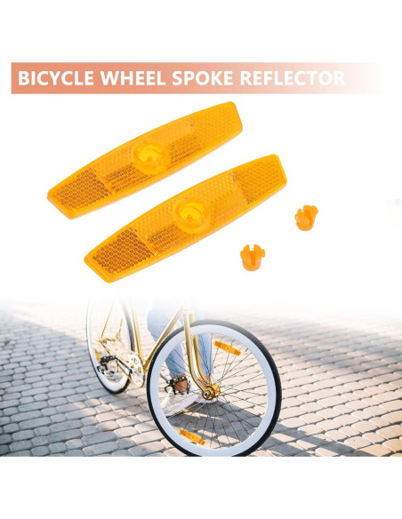 4 Reflectores de Rueda para Bicicleta Salbsever Amarillo