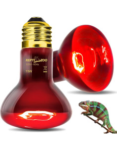 Lámpara de Calor Infrarrojo REPTI ZOO 75W para Reptiles 2PCS 2