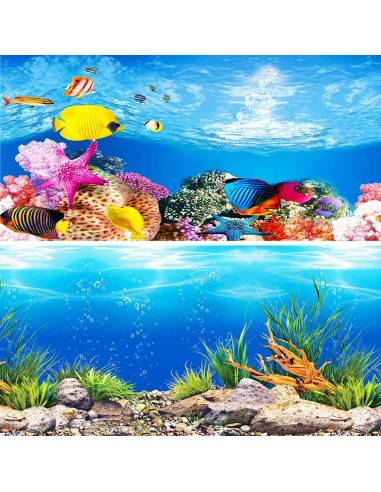 Fondo Marino Amalong para Acuario 63.5x38.1 cm Decorativo