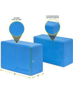 Bloques de Yoga de Espuma ProsourceFit - Juego de 2 Azul 2