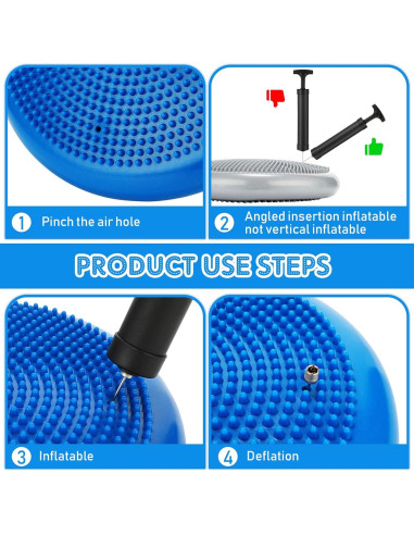 Almohadilla de Equilibrio Inflable Jerify 4 Pcs 34 cm PVC