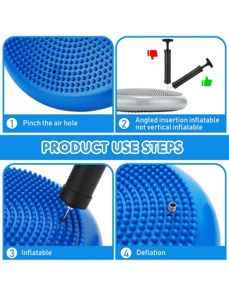 Almohadilla de Equilibrio Inflable Jerify 4 Pcs 34 cm PVC