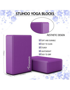 Conjunto de 2 Bloques de Yoga STUHOO + Correa 2.44m 2