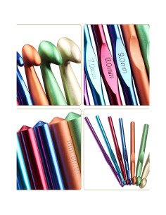 Juego de Ganchillos de Aluminio Aeelike - 7 Piezas 6.5mm a 15mm 2