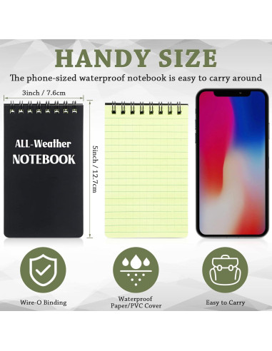 Cuadernos Impermeables Chinco 20 Pcs 3x5" para Todo Clima