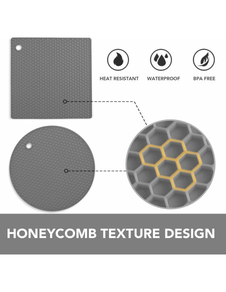 Trivets de Silicona Joyhalo para Platos Calientes - 4 Piezas