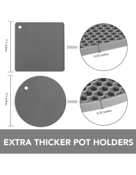 Trivets de Silicona Joyhalo para Platos Calientes - 4 Piezas