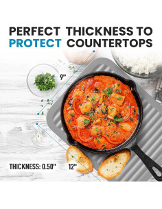 Trivetes de Silicona Zulay 2-Pack 30.48x22.86 cm Gris 2