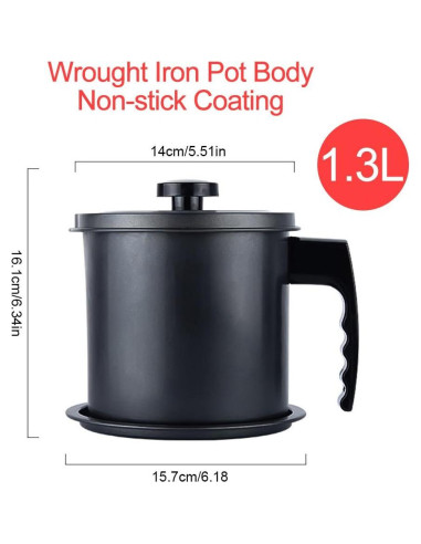 Contenedor de Grasa de Tocino Ourokhome 1.3L con Colador Fino