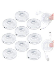 Organizador de Cables Flutesan 9 Pcs Transparente 6.3x1.7cm
