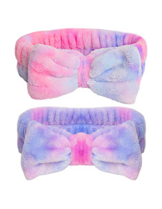 Banda de Maquillaje YGQQIY 2 Pcs Microfibra Rosa/Morado