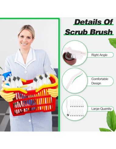 Yinkin 24 Pcs Cepillos de Limpieza de Cocina y Baño Duro