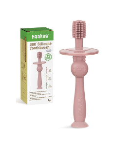 Cepillo de Dientes 360 Haakaa para Bebés Rubor - Silicona Alimentaria