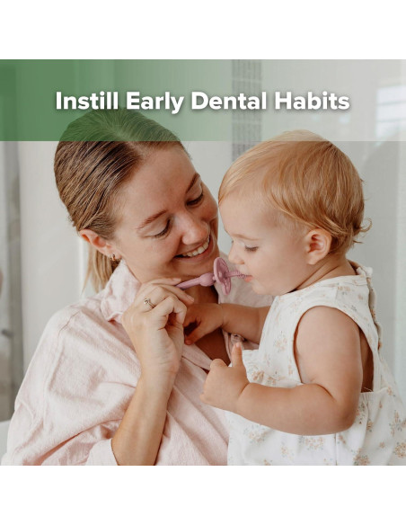 Cepillo de Dientes 360 Haakaa para Bebés Rubor - Silicona Alimentaria