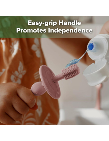 Cepillo de Dientes 360 Haakaa para Bebés Rubor - Silicona Alimentaria