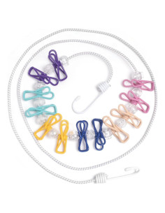 Cuerda de Ropa Portátil Retráctil Highsoner Wave 3.66m 12 Clips