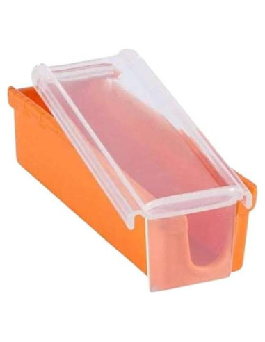 Conservador de Mantequilla de Silicona Naranja con Cuchilla 14x4.4cm
