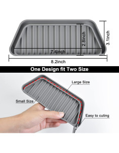 Bandeja de Goteo para Refrigerador KindGa 2 Piezas Gris 20.8x7.9cm 2