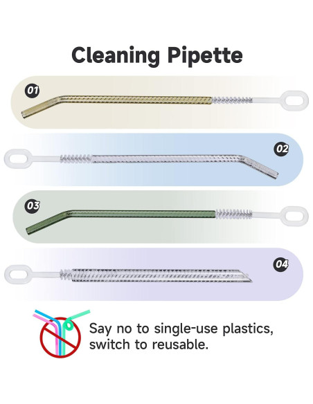 Juego de Cepillos para Limpiar Pajitas Mt.Jun - 4 Unidades, 6-12 mm