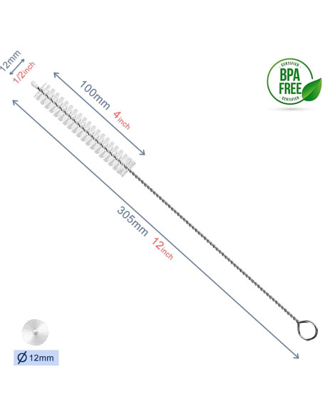 Juego de 10 Cepillos Limpiadores de Pajitas BEUICIRY 30.48 cm
