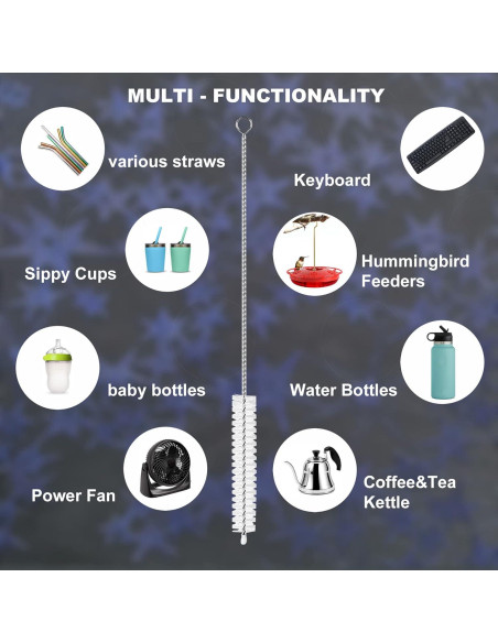 Juego de 10 Cepillos Limpiadores de Pajitas BEUICIRY 30.48 cm